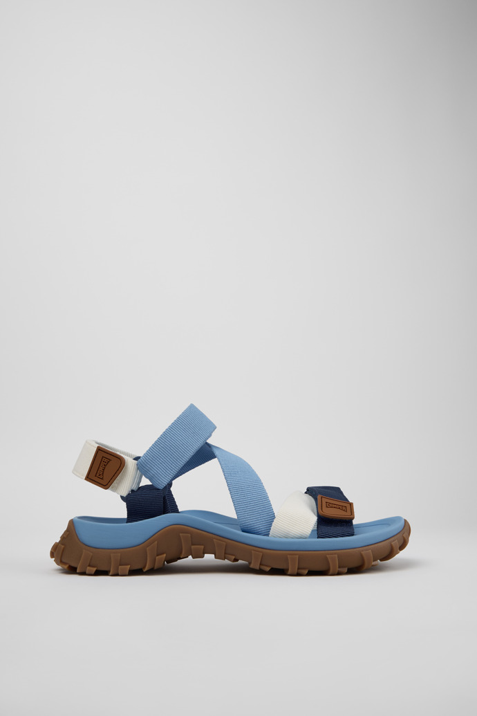 Side view of Drift Trail Sandal Blue Textile Sandals for Men.