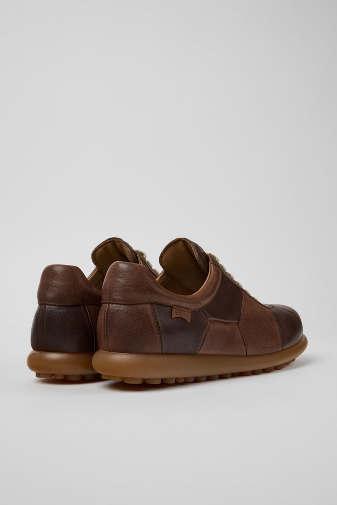 Back view of Twins Brown Leather Shoes for Men.