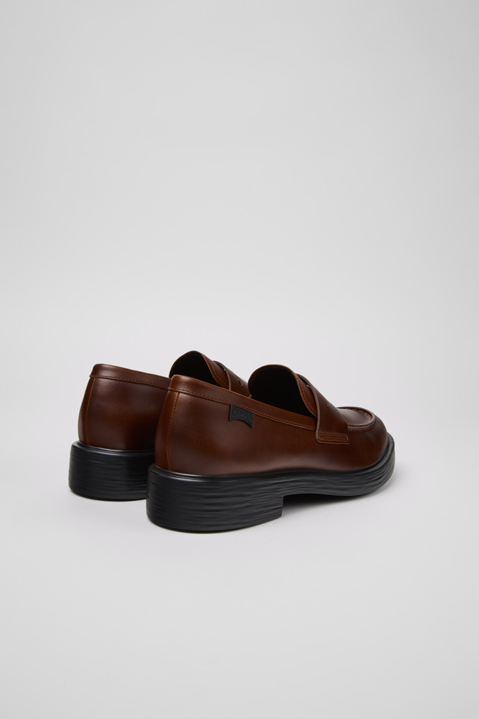 Back view of Dean Brown Leather Moccasins for Men.