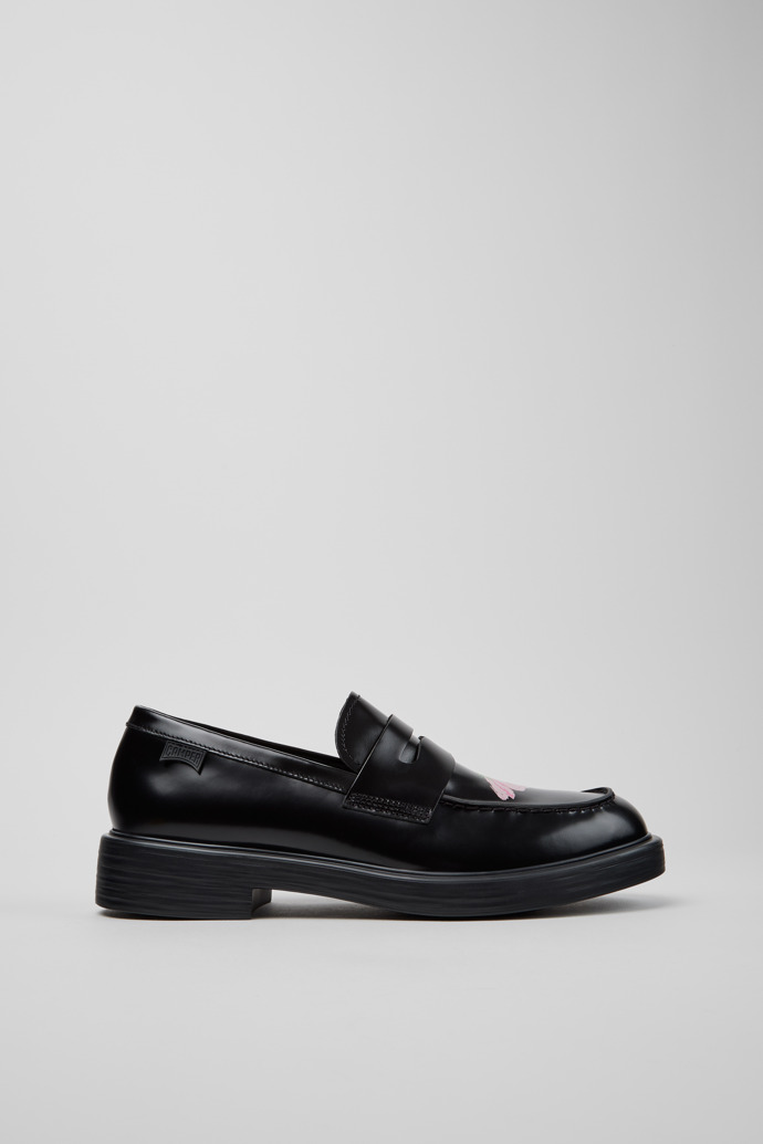 Twins Mocasini din piele negri pentru bărbați.