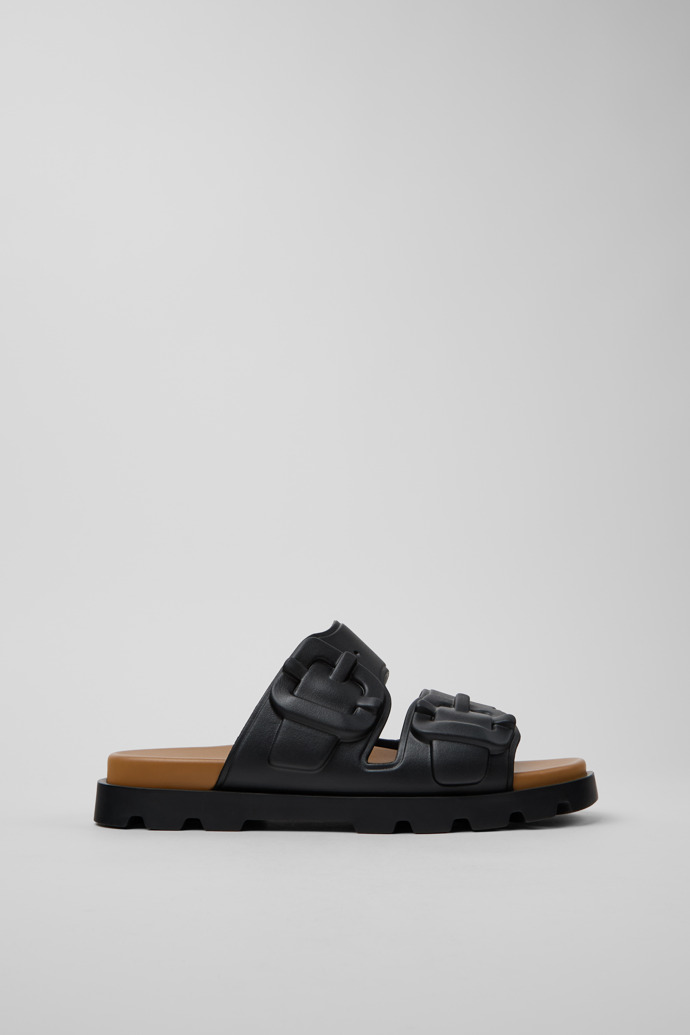 Brutus Sandal Zwarte synthetische sandaal voor heren.