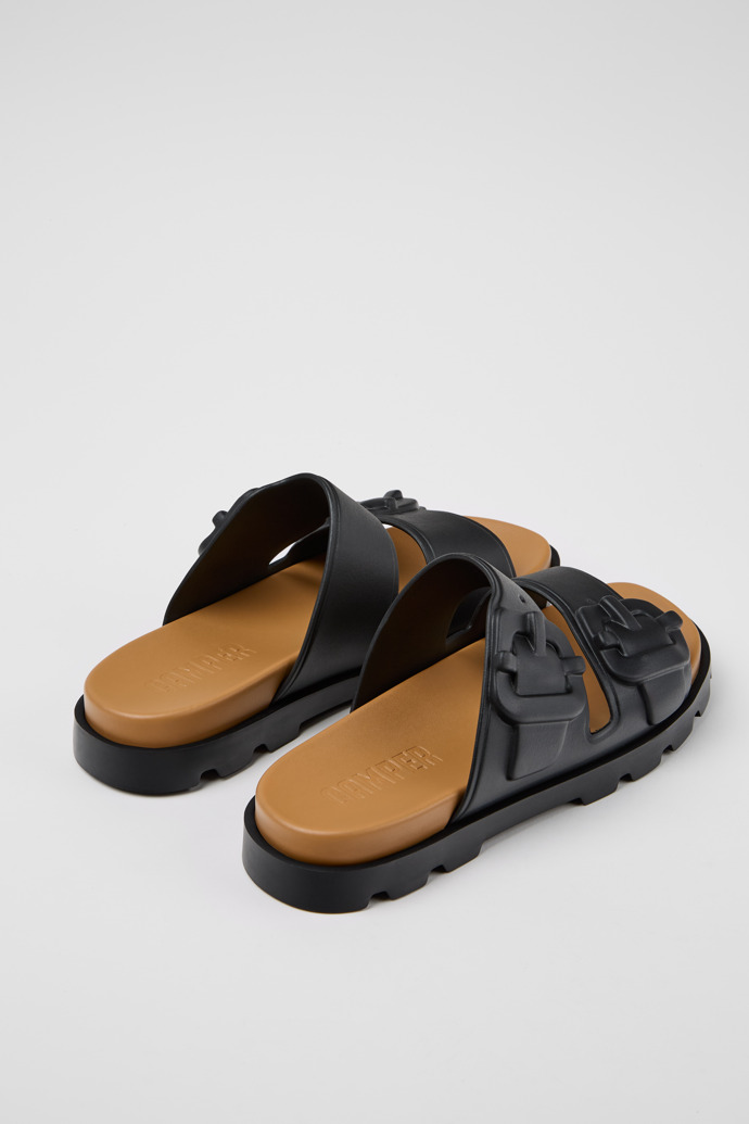 Back view of Brutus Sandal Black Synthetic Sandals for Men.