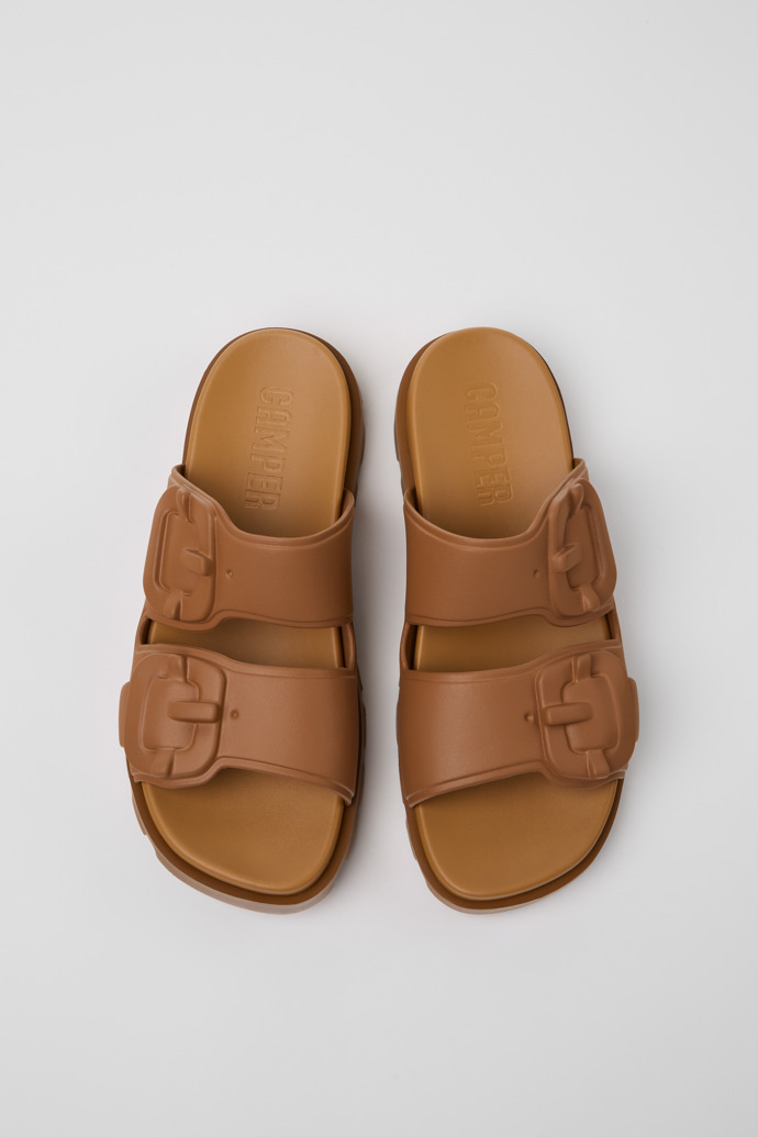 Overhead view of Brutus Sandal Brown Synthetic Sandals for Men.