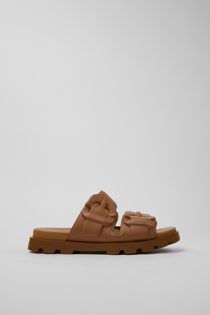 มุมมองด้านข้างของ Brutus Sandal Brown Synthetic Sandals for Men.