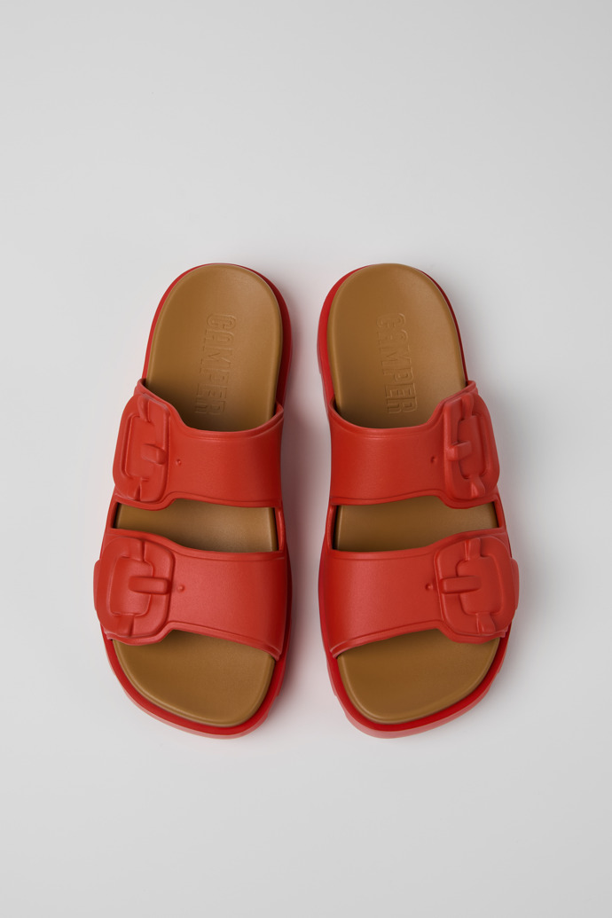 Overhead view of Brutus Sandal Red Synthetic Sandals for Men.