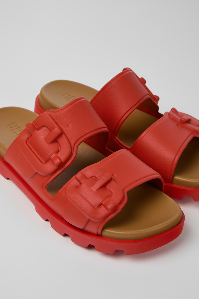 Close-up view of Brutus Sandal Red Synthetic Sandals for Men.