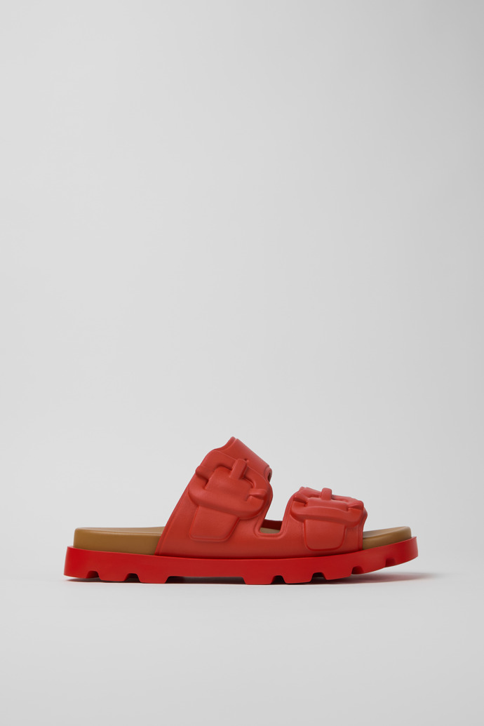 Brutus Sandal Red Synthetic Sandals for Men. modelin yandan görünümü