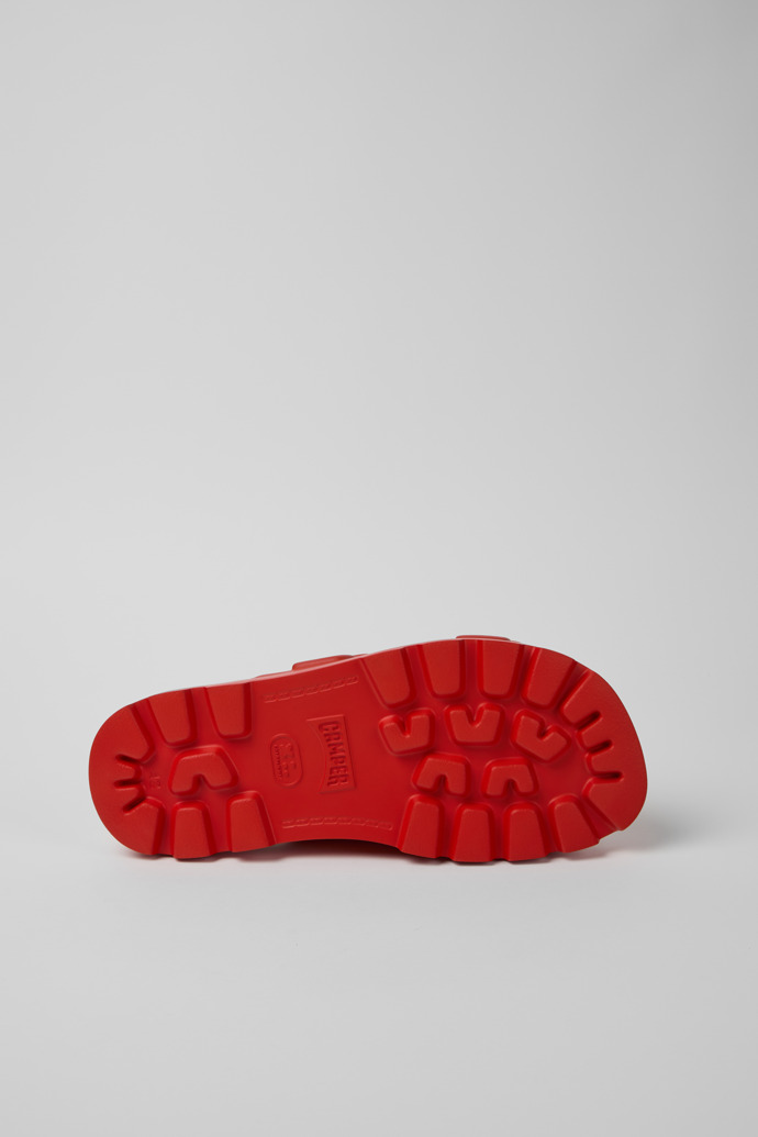 The soles of Brutus Sandal Red Synthetic Sandals for Men.