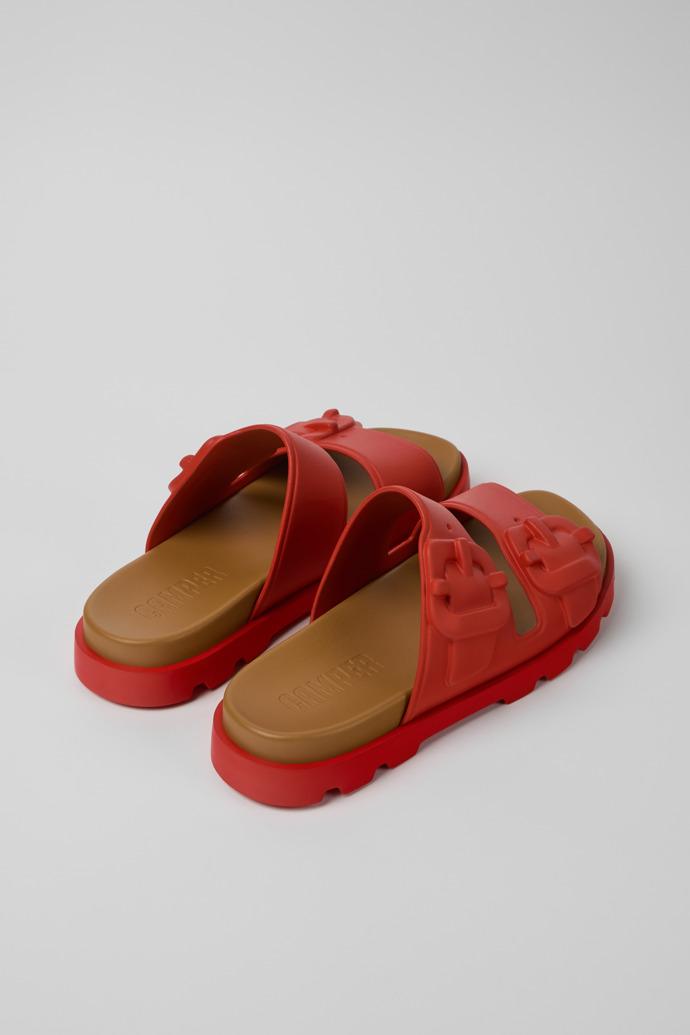 Back view of Brutus Sandal Red Synthetic Sandals for Men.