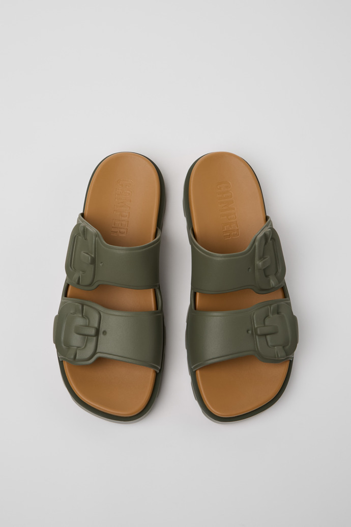 Overhead view of Brutus Sandal Green Synthetic Sandals for Men.