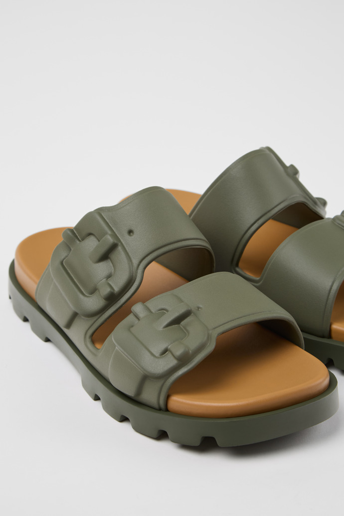 Close-up view of Brutus Sandal Green Synthetic Sandals for Men.