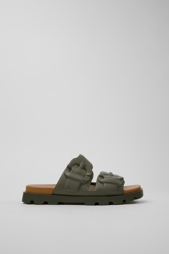 Side view of Brutus Sandal Green Synthetic Sandals for Men.