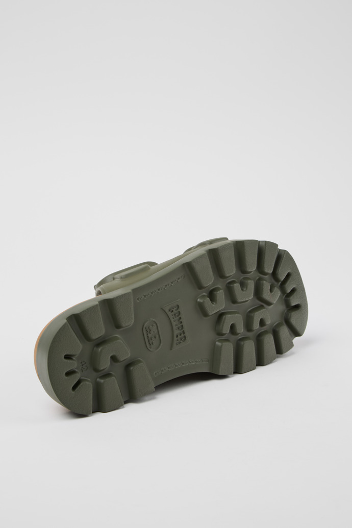 The soles of Brutus Sandal Green Synthetic Sandals for Men.