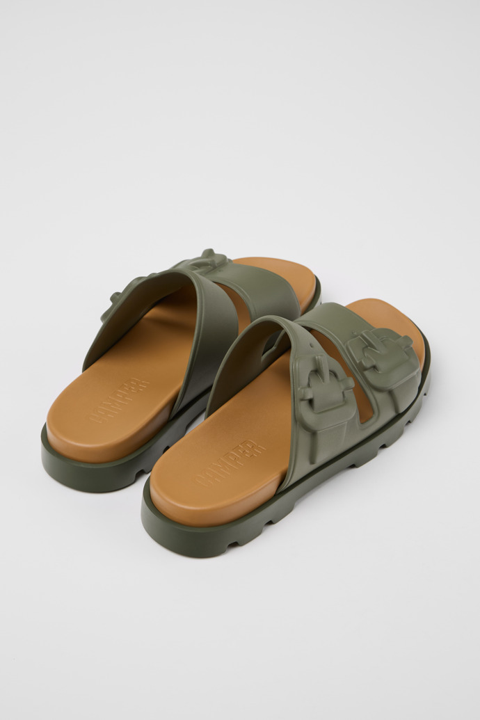 Back view of Brutus Sandal Green Synthetic Sandals for Men.