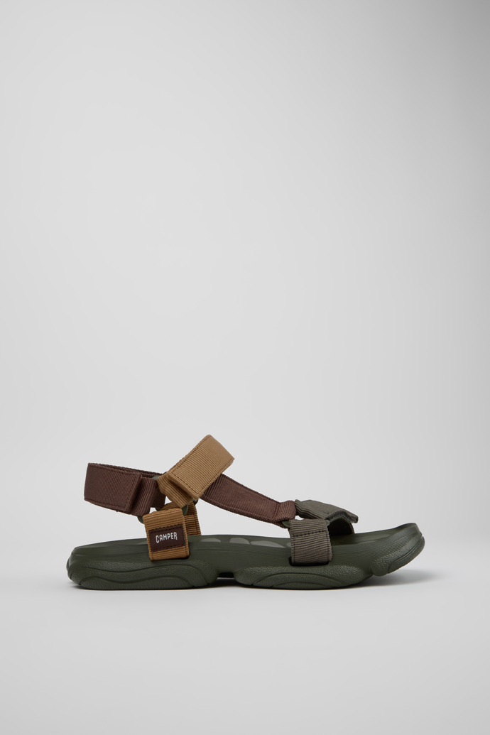 Side view of Karst Sandal Brown Textile Sandals for Men.