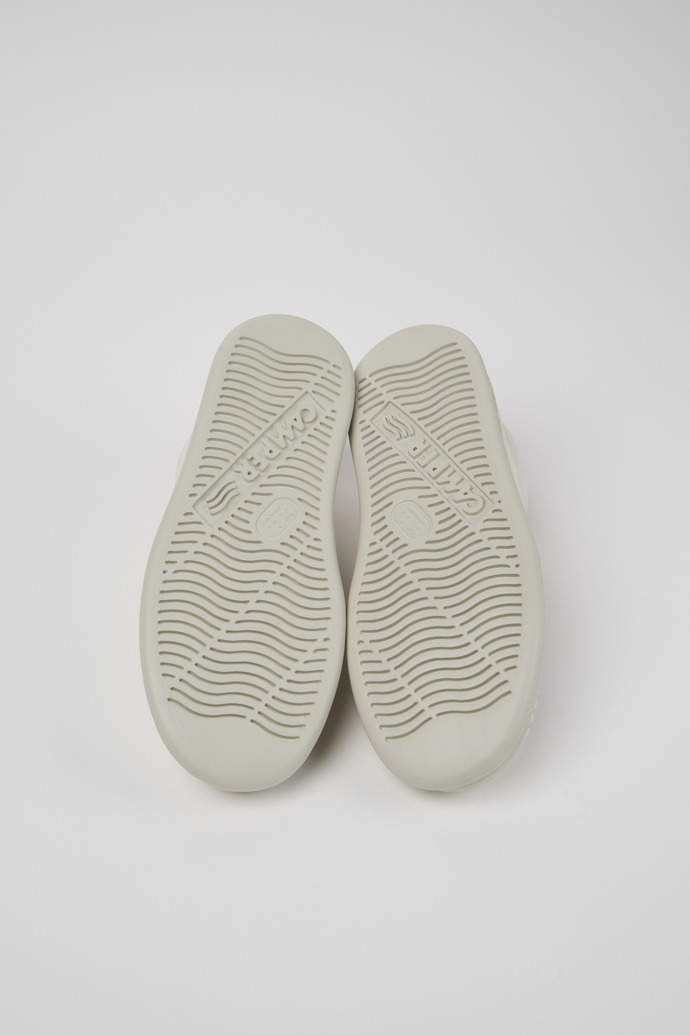The soles of Runner White Leather and Nubuck Sneakers for Men.