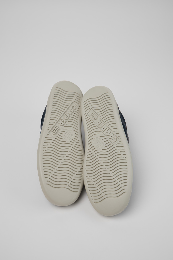 The soles of Runner Blue Leather and Nubuck Sneakers for Men.