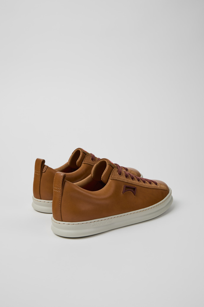 Back view of Runner Brown Leather and Nubuck Sneakers for Men.