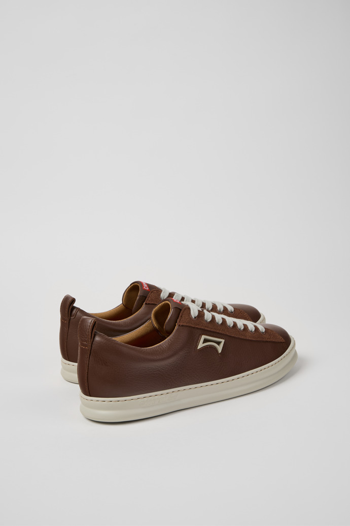 Runner Sneakers de piel y nobuk marrones para hombre.