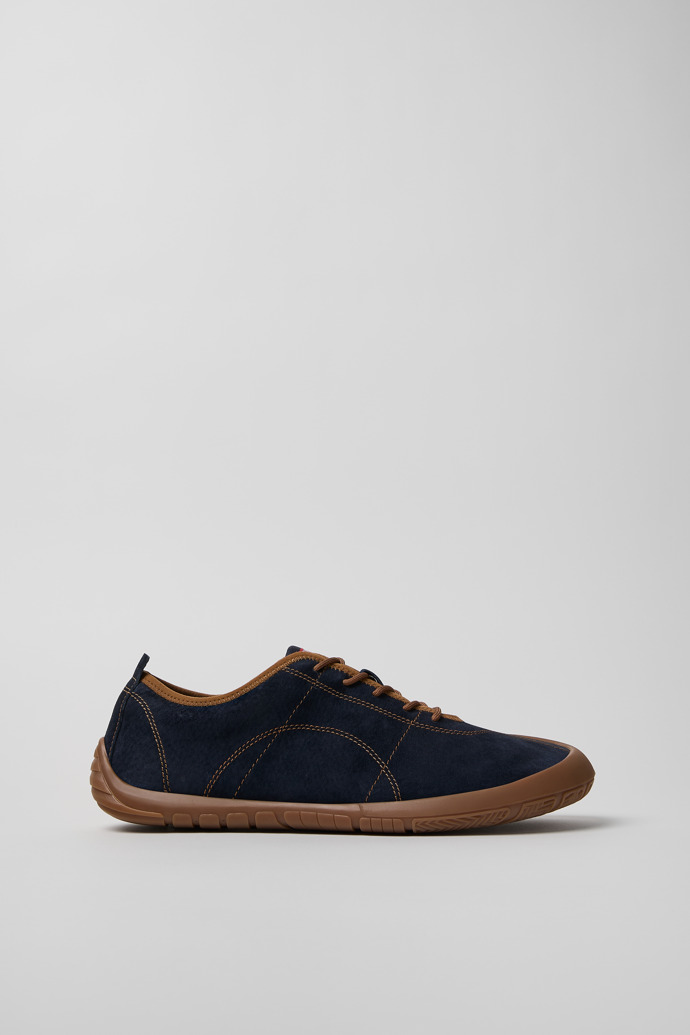 Side view of Peu Path Blue Nubuck Sneakers for Men.