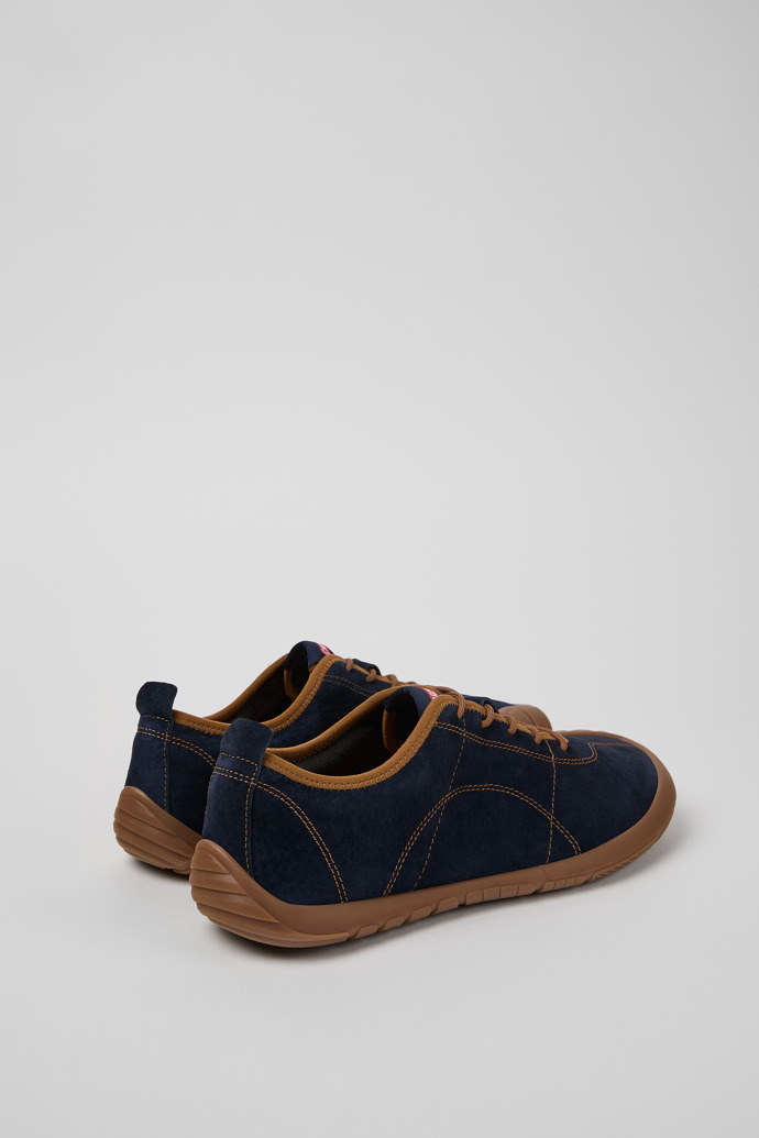 Back view of Peu Path Blue Nubuck Sneakers for Men.
