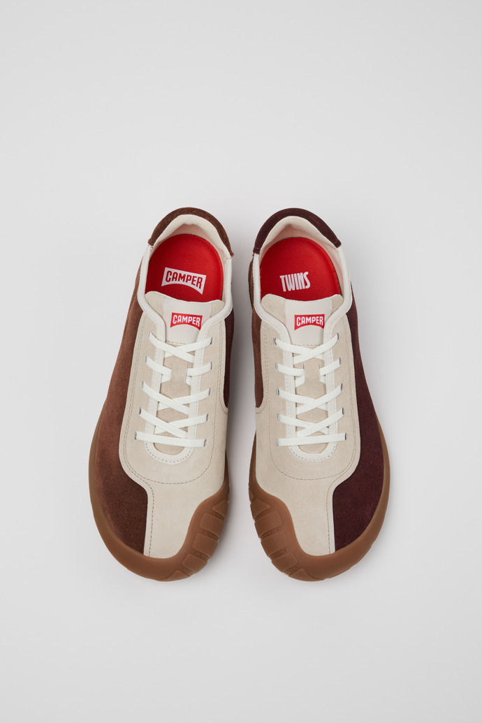 Overhead view of Twins Multicolor Suede and Nubuck Sneakers for Men.
