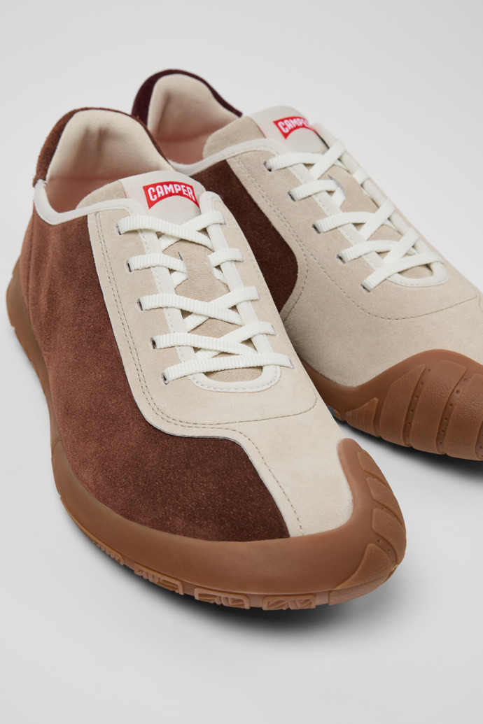Close-up view of Twins Multicolor Suede and Nubuck Sneakers for Men.