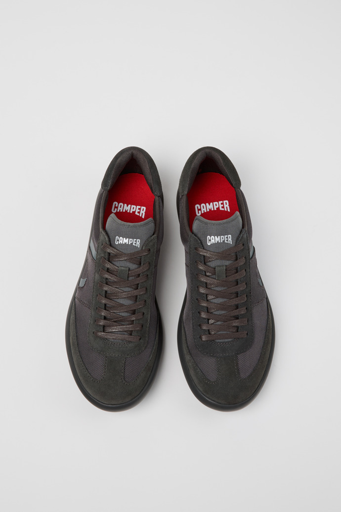 Overhead view of Pelotas Soller Gray Textile and Nubuck Sneakers for Men.