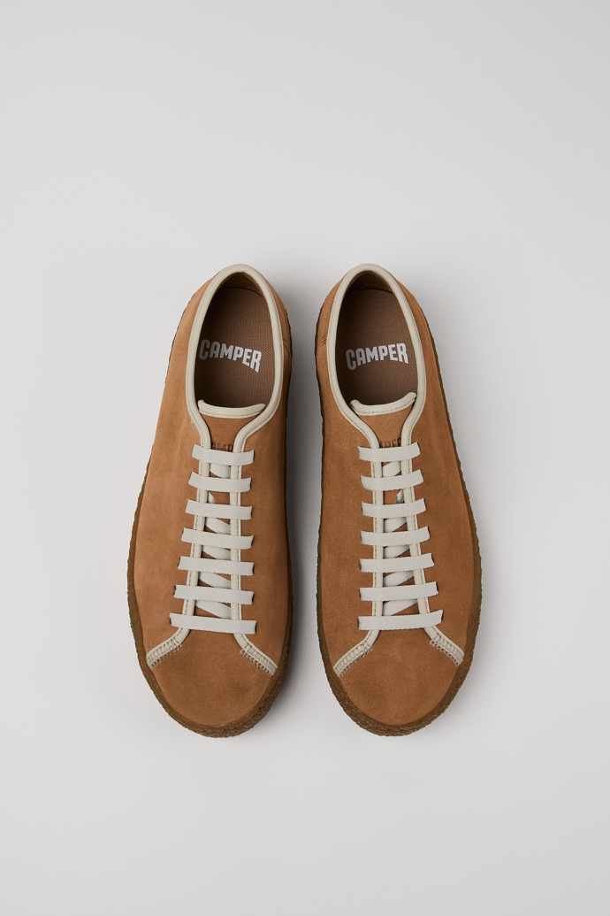 Overhead view of Peu Terreno Multicolor Suede and Leather Shoes for Men.