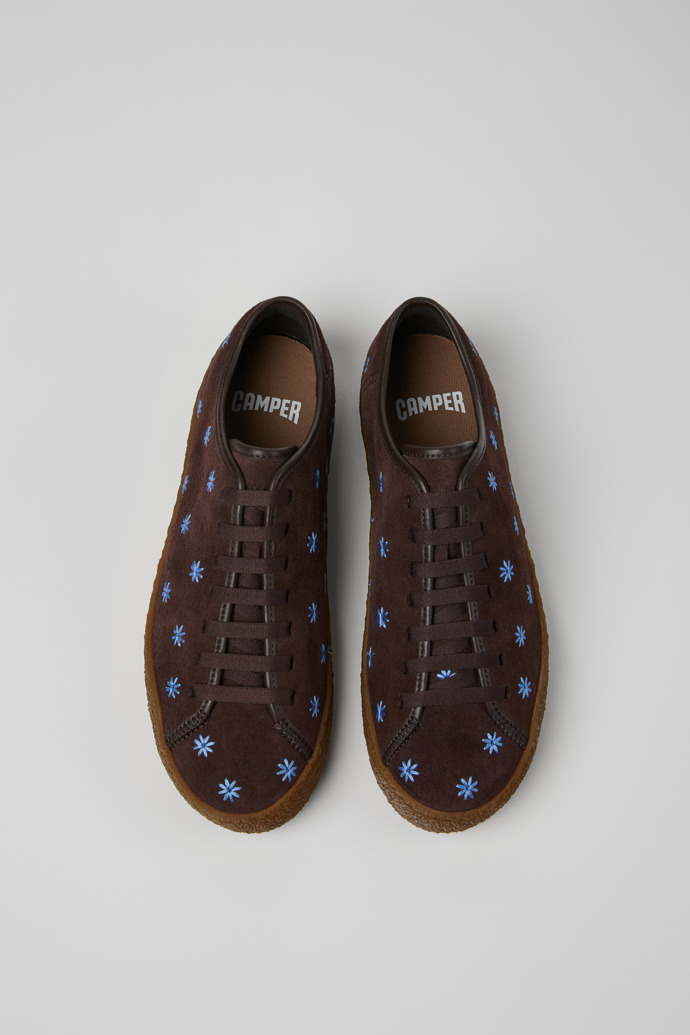 Peu Terreno Zapatos de ante y piel marrón y azul para hombre.