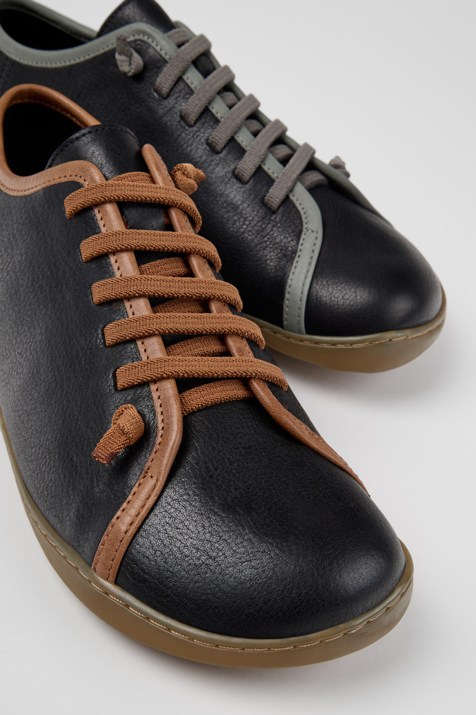 Close-up view of Twins Multicolor Leather Shoes for Men.