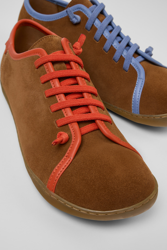 Close-up view of Twins Multicolor Suede and Leather Shoes for Men.