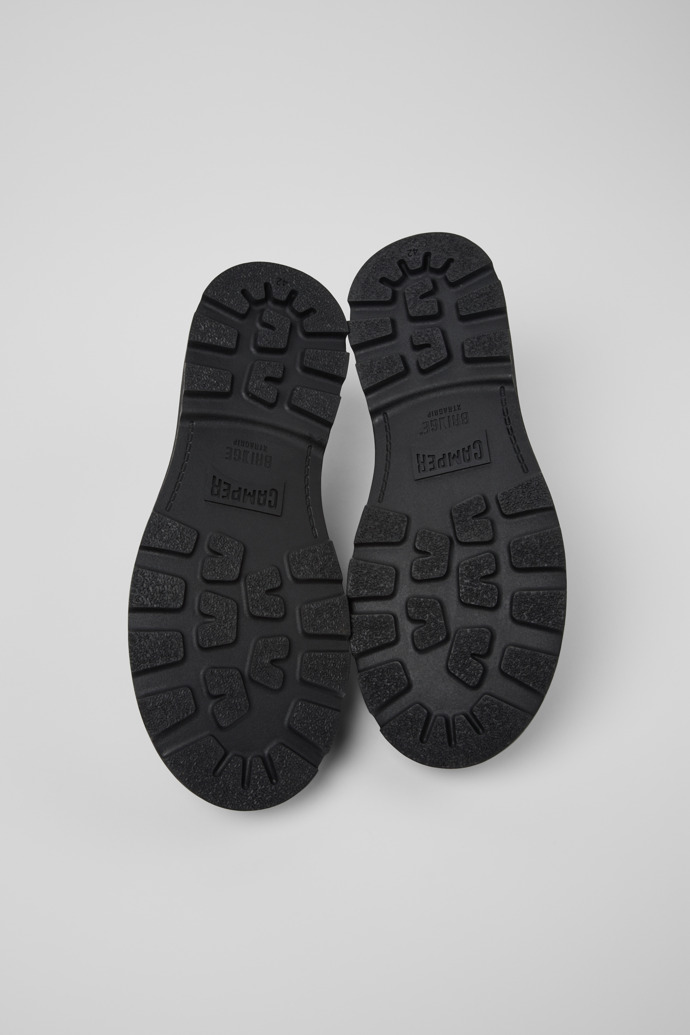 The soles of Brutus+ Black Leather Shoes for Men.