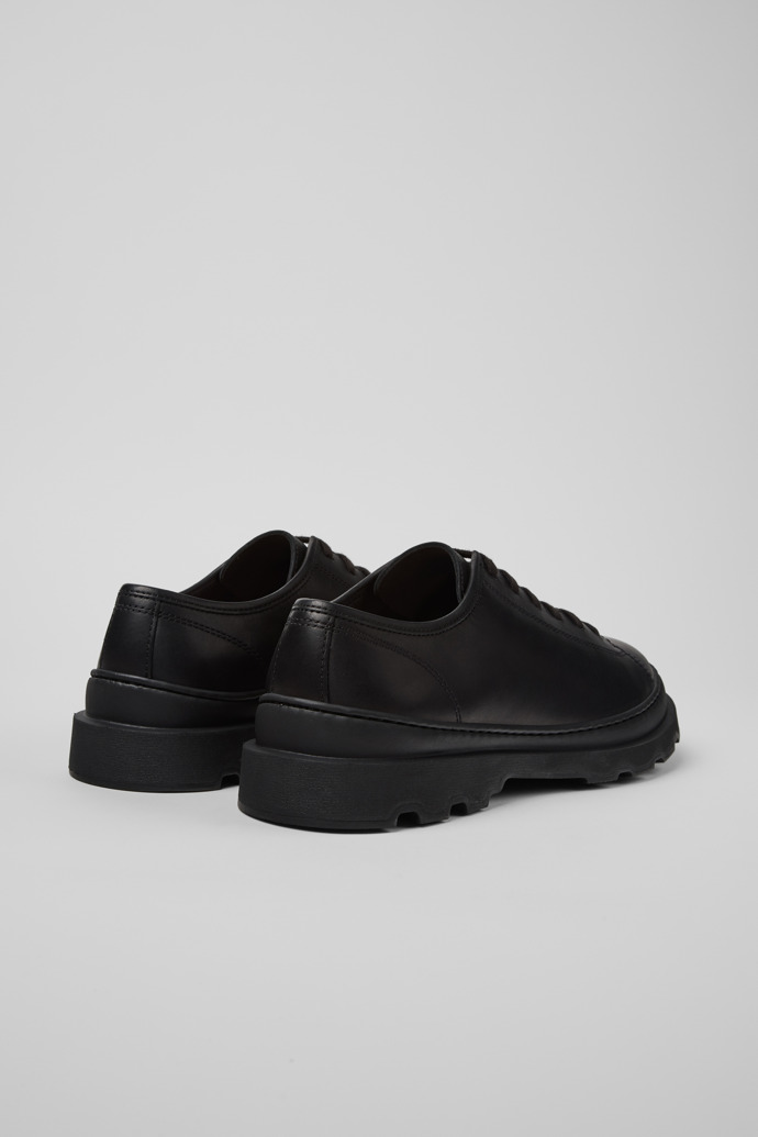 Back view of Brutus+ Black Leather Shoes for Men.