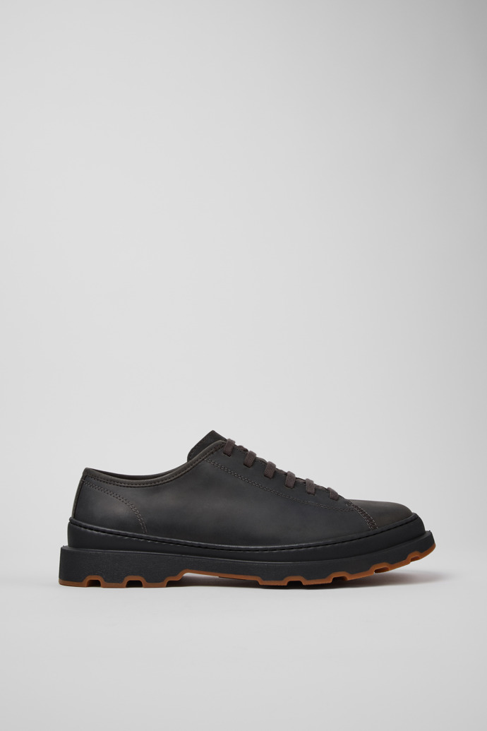 Side view of Brutus+ Gray Nubuck Shoes for Men.