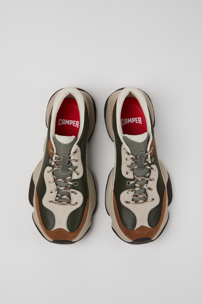 Overhead view of Karst 2 Multicolor Leather and Nubuck Sneakers for Men.