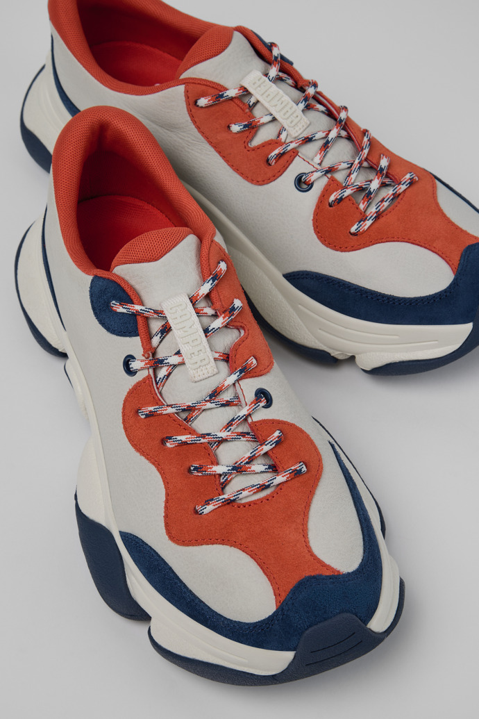 Close-up view of Karst 2 Multicolor Leather and Nubuck Sneakers for Men.