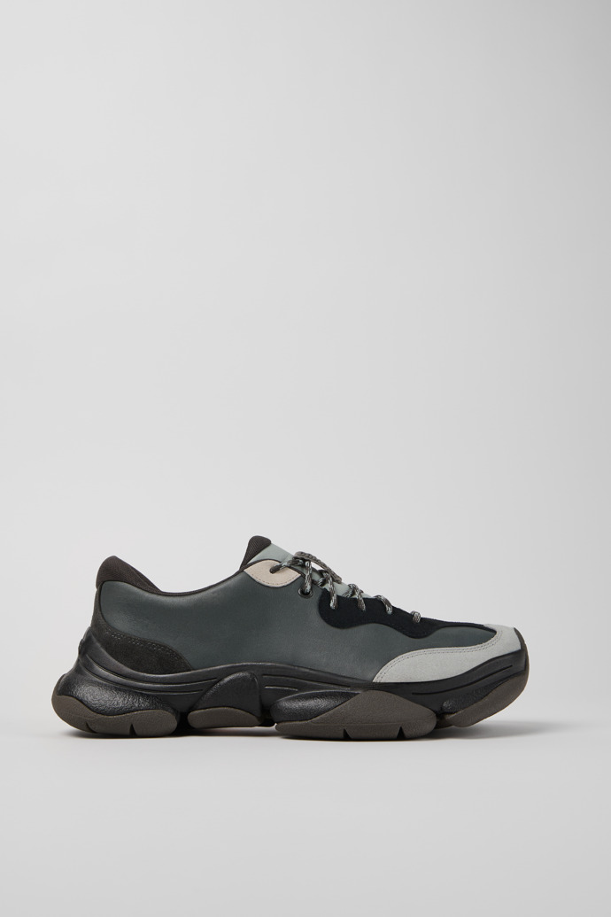 Side view of Twins Multicolor Leather and Nubuck Sneakers for Men.
