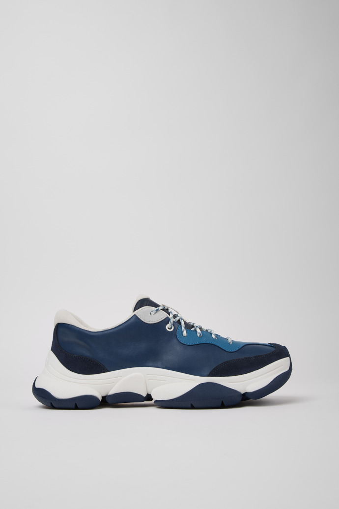 Side view of Twins Multicolor Leather and Nubuck Sneakers for Men.