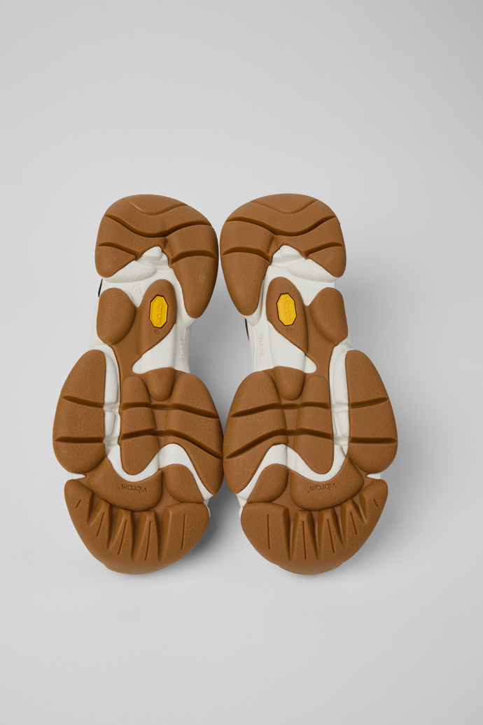 The soles of Twins White and Black Leather Sneakers for Men.