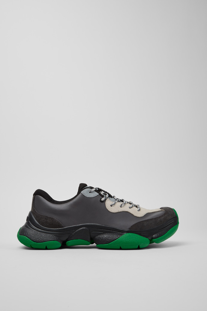Side view of Twins Multicolor Leather and Nubuck Sneakers for Men.