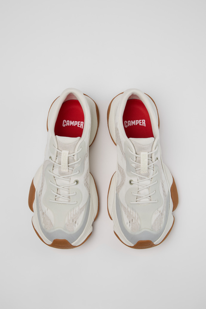 Overhead view of Karst 2 White Recycled Engineered Materials Sneakers for Men.