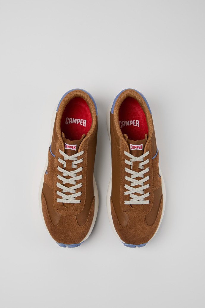 Overhead view of Pelotas Athens Multicolor Leather and Nubuck Sneakers for Men.