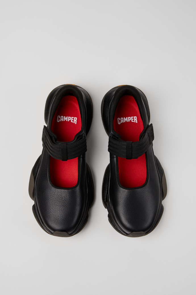 Overhead view of Karst 2 Black Leather Sneakers for Men.