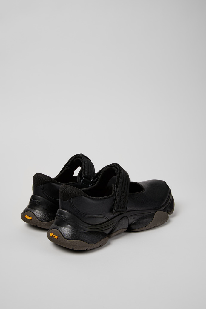 Back view of Karst 2 Black Leather Sneakers for Men.