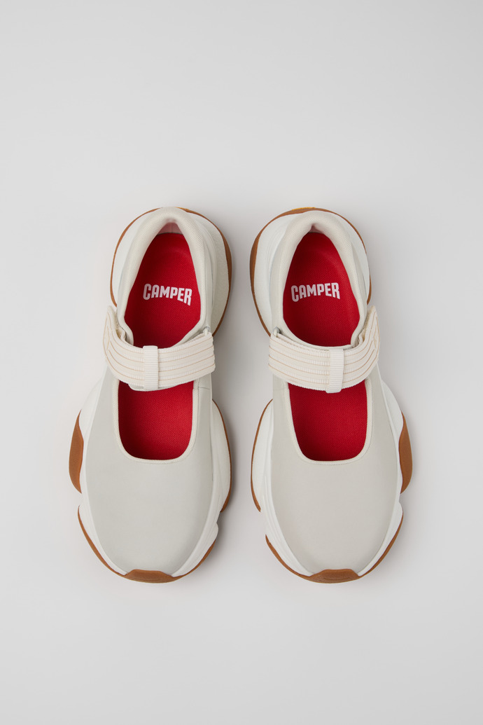 Overhead view of Karst 2 White Leather Sneakers for Men.