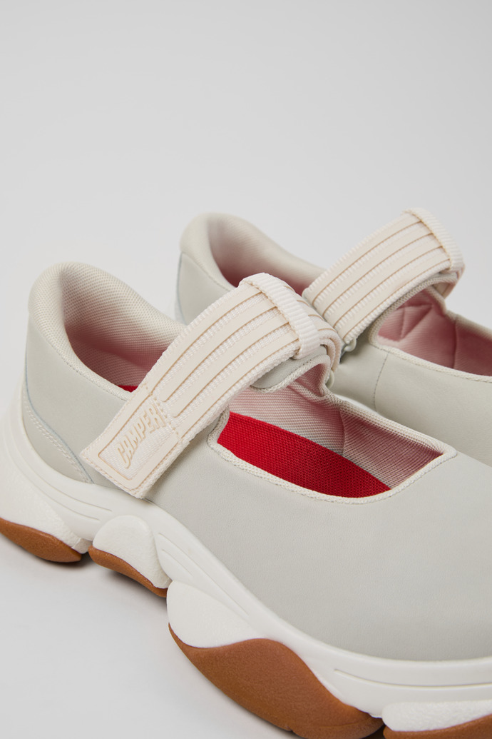 Close-up view of Karst 2 White Leather Sneakers for Men.