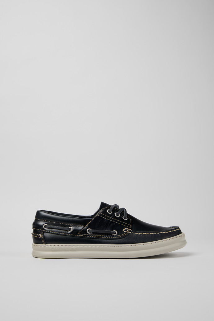 Side view of Runner Blue Nubuck Moccasin Shoes for Men.