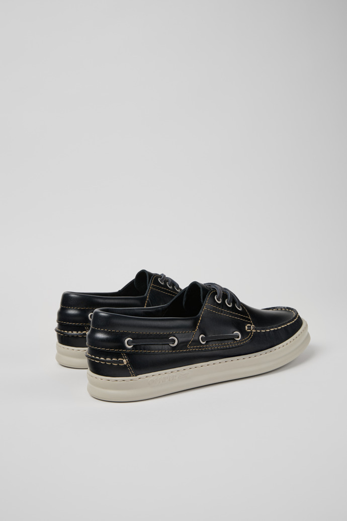 Back view of Runner Blue Nubuck Moccasin Shoes for Men.