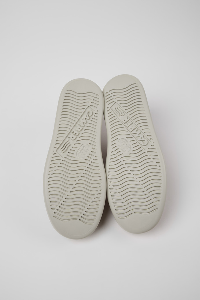 The soles of Runner Brown Nubuck Leather Nautical Moccasins for Men.